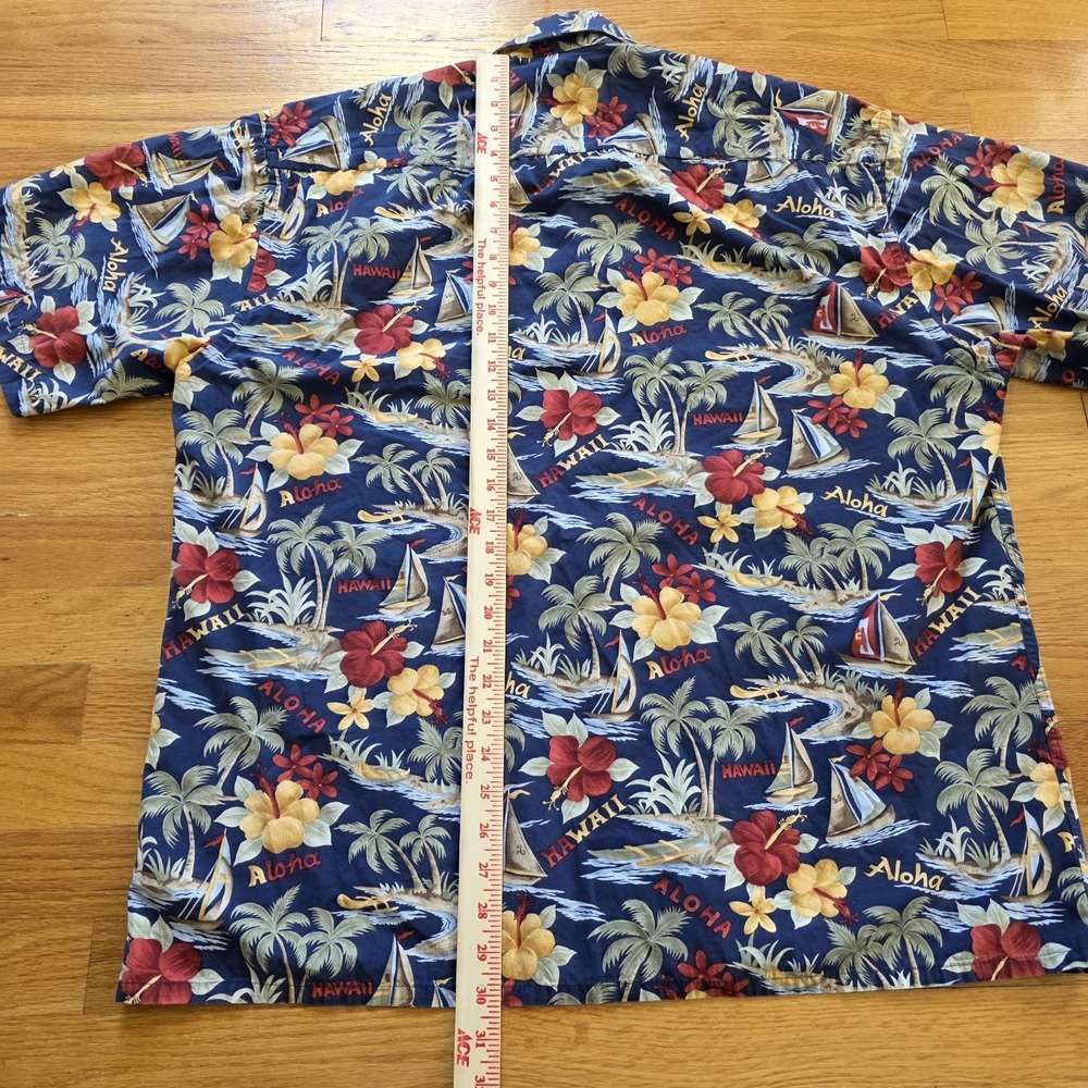 Campia Moda Hawaiian Shirt Mens XL 100% Cotton Blue Tropical Coastal - Picture 12 of 12